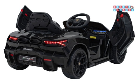 Lamborghini Revuelto na akumulator - czarny, 4x4, 2x45W i 2x35W, 12V/9Ah, pilot, ekoskóra, EVA [QLS-8603]