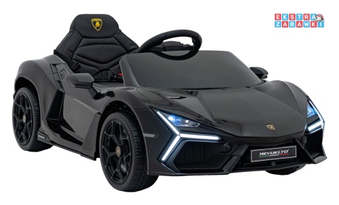 Lamborghini Revuelto na akumulator - czarny, 4x4, 2x45W i 2x35W, 12V/9Ah, pilot, ekoskóra, EVA [QLS-8603]