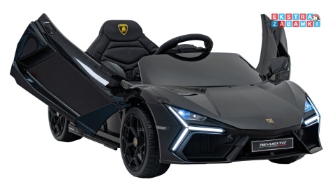 Lamborghini Revuelto na akumulator - czarny, 4x4, 2x45W i 2x35W, 12V/9Ah, pilot, ekoskóra, EVA [QLS-8603]
