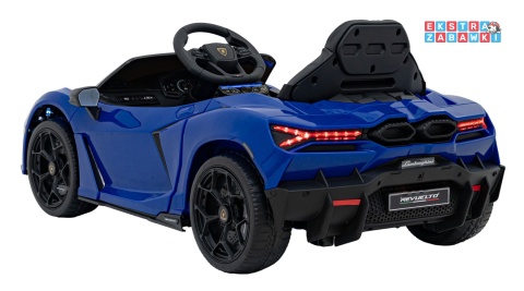 Lamborghini Revuelto na akumulator - niebieski, 4x4, 2x45W i 2x35W, 12V/9Ah, pilot, ekoskóra, EVA [QLS-8603]