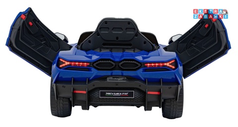 Lamborghini Revuelto na akumulator - niebieski, 4x4, 2x45W i 2x35W, 12V/9Ah, pilot, ekoskóra, EVA [QLS-8603]
