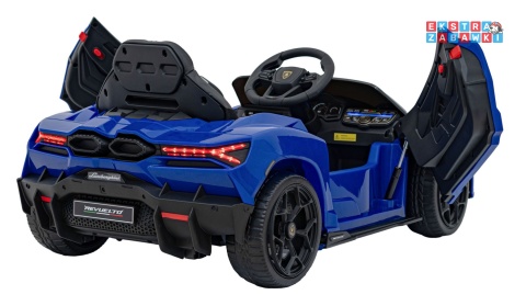 Lamborghini Revuelto na akumulator - niebieski, 4x4, 2x45W i 2x35W, 12V/9Ah, pilot, ekoskóra, EVA [QLS-8603]