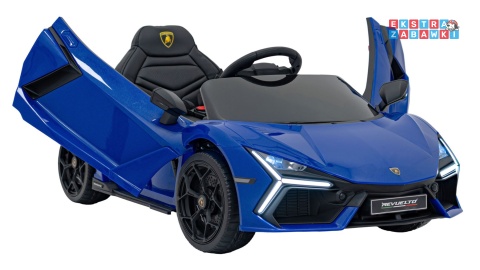 Lamborghini Revuelto na akumulator - niebieski, 4x4, 2x45W i 2x35W, 12V/9Ah, pilot, ekoskóra, EVA [QLS-8603]