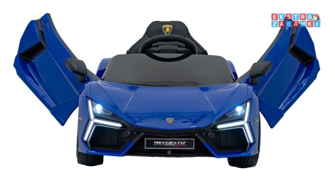 Lamborghini Revuelto na akumulator - niebieski, 4x4, 2x45W i 2x35W, 12V/9Ah, pilot, ekoskóra, EVA [QLS-8603]
