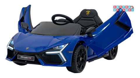 Lamborghini Revuelto na akumulator - niebieski, 4x4, 2x45W i 2x35W, 12V/9Ah, pilot, ekoskóra, EVA [QLS-8603]