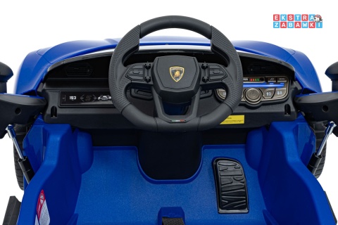 Lamborghini Revuelto na akumulator - niebieski, 4x4, 2x45W i 2x35W, 12V/9Ah, pilot, ekoskóra, EVA [QLS-8603]