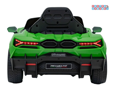 Lamborghini Revuelto na akumulator - zielony, 4x4, 2x45W i 2x35W, 12V/9Ah, pilot, ekoskóra, EVA [QLS-8603]