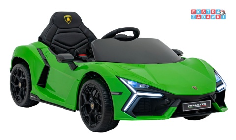 Lamborghini Revuelto na akumulator - zielony, 4x4, 2x45W i 2x35W, 12V/9Ah, pilot, ekoskóra, EVA [QLS-8603]