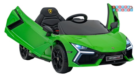 Lamborghini Revuelto na akumulator - zielony, 4x4, 2x45W i 2x35W, 12V/9Ah, pilot, ekoskóra, EVA [QLS-8603]