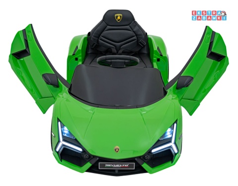 Lamborghini Revuelto na akumulator - zielony, 4x4, 2x45W i 2x35W, 12V/9Ah, pilot, ekoskóra, EVA [QLS-8603]