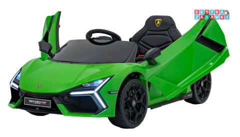Lamborghini Revuelto na akumulator - zielony, 4x4, 2x45W i 2x35W, 12V/9Ah, pilot, ekoskóra, EVA [QLS-8603]