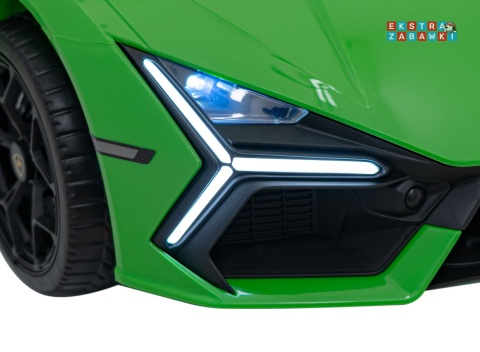 Lamborghini Revuelto na akumulator - zielony, 4x4, 2x45W i 2x35W, 12V/9Ah, pilot, ekoskóra, EVA [QLS-8603]