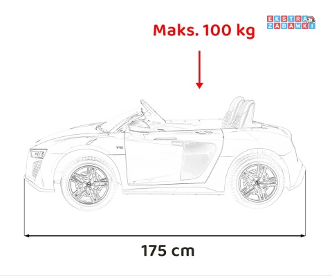 Niebieskie Audi Spyder R8 Lift na akumulator - 2x200W, 24V/14Ah, ekoskóra - [A3000]