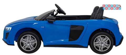 Niebieskie Audi Spyder R8 Lift na akumulator - 2x200W, 24V/14Ah, ekoskóra - [A3000]