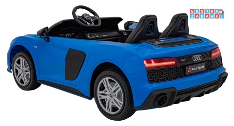 Niebieskie Audi Spyder R8 Lift na akumulator - 2x200W, 24V/14Ah, ekoskóra - [A3000]