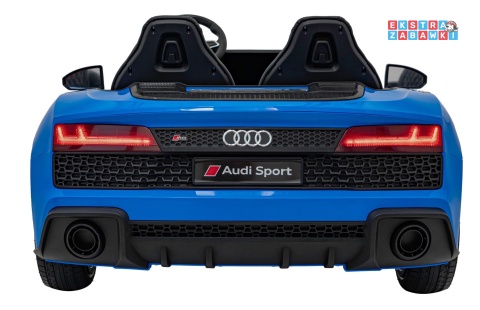 Niebieskie Audi Spyder R8 Lift na akumulator - 2x200W, 24V/14Ah, ekoskóra - [A3000]
