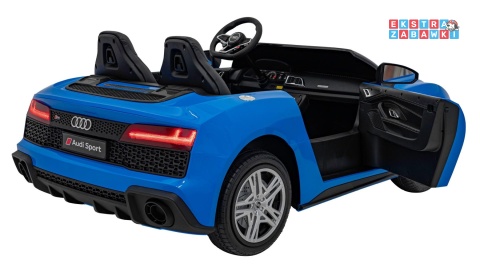 Niebieskie Audi Spyder R8 Lift na akumulator - 2x200W, 24V/14Ah, ekoskóra - [A3000]
