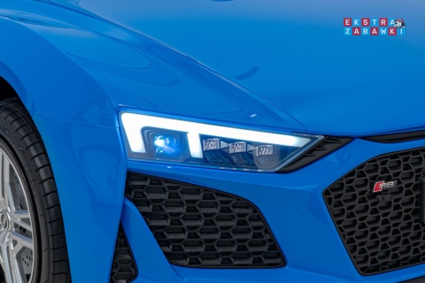 Niebieskie Audi Spyder R8 Lift na akumulator - 2x200W, 24V/14Ah, ekoskóra - [A3000]