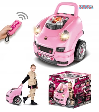 Warsztat mechanika samochód sportowy silnik auto do rozkręcania z pilotem - różowy [008-977]
