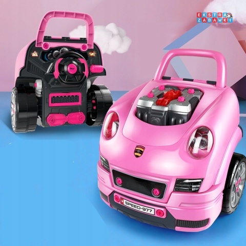 Warsztat mechanika samochód sportowy silnik auto do rozkręcania z pilotem - różowy [008-977]