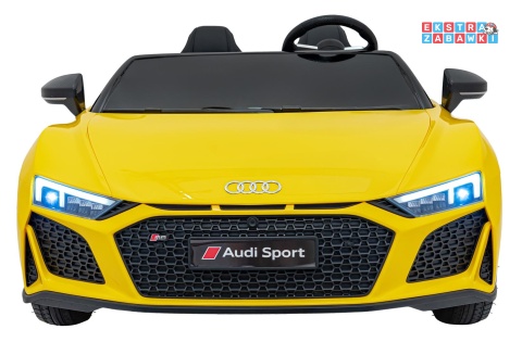 Żółte Audi Spyder R8 Lift na akumulator - 2x200W, 24V/14Ah, ekoskóra - [A3000]