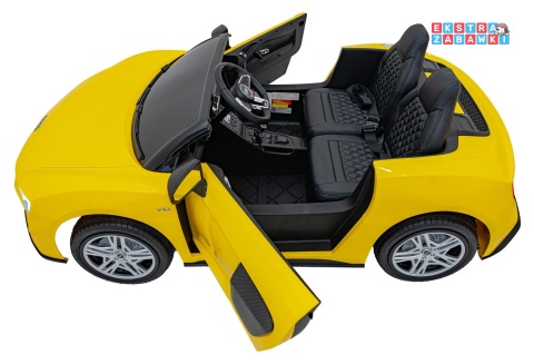 Żółte Audi Spyder R8 Lift na akumulator - 2x200W, 24V/14Ah, ekoskóra - [A3000]