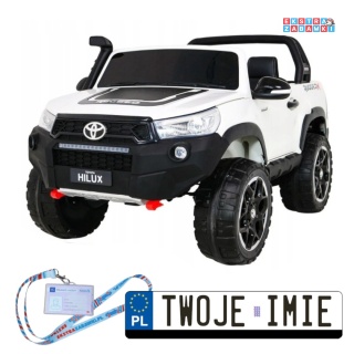 [outlet] Toyota Hilux na akumulator - biały, 4x200W 24V/20Ah, ekoskóra, LED, EVA, pilot [HL850]