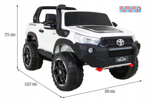 [outlet] Toyota Hilux na akumulator - biały, 4x200W 24V/20Ah, ekoskóra, LED, EVA, pilot [HL850]