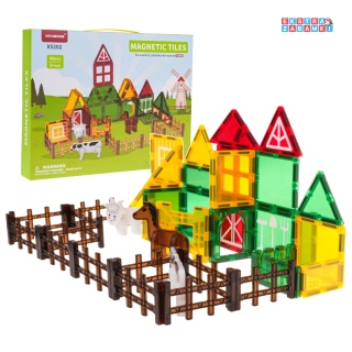 [X5202] Edukacyjne klocki magnetyczne 3D - zestaw 46 elementów