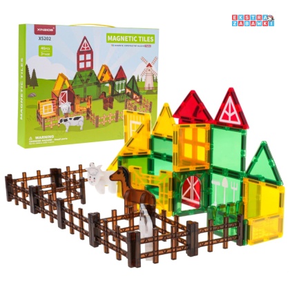[X5202] Edukacyjne klocki magnetyczne 3D - zestaw 46 elementów