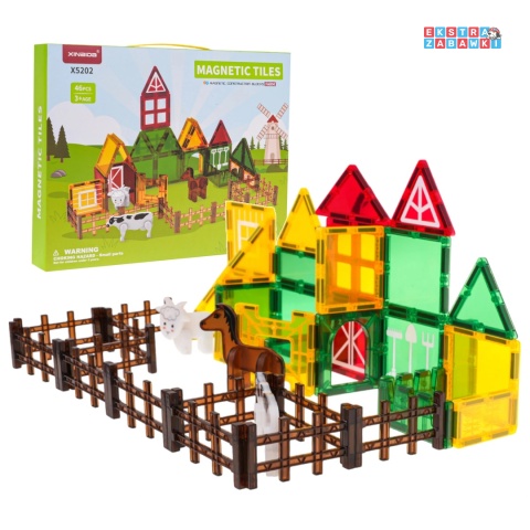 [X5202] Edukacyjne klocki magnetyczne 3D - zestaw 46 elementów