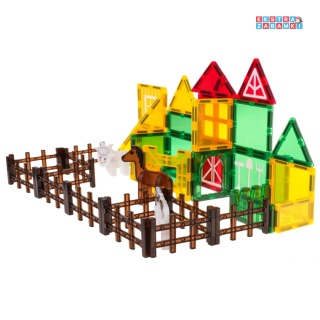 [X5202] Edukacyjne klocki magnetyczne 3D - zestaw 46 elementów