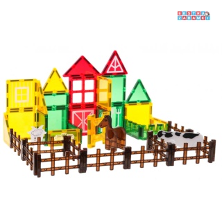 [X5202] Edukacyjne klocki magnetyczne 3D - zestaw 46 elementów