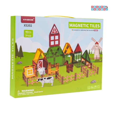 [X5202] Edukacyjne klocki magnetyczne 3D - zestaw 46 elementów