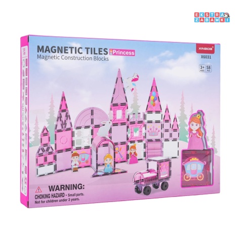 [X6031] Edukacyjne klocki magnetyczne 3D - zestaw 58 elementów
