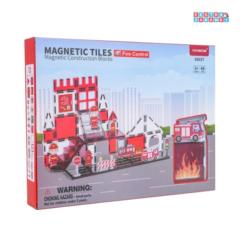 [X6031] Edukacyjne klocki magnetyczne 3D - zestaw 46 elementów