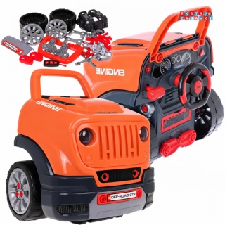 [008-979] Warsztat mechanika samochód terenowy silnik auto do rozkręcania z pilotem - pomarańczowy