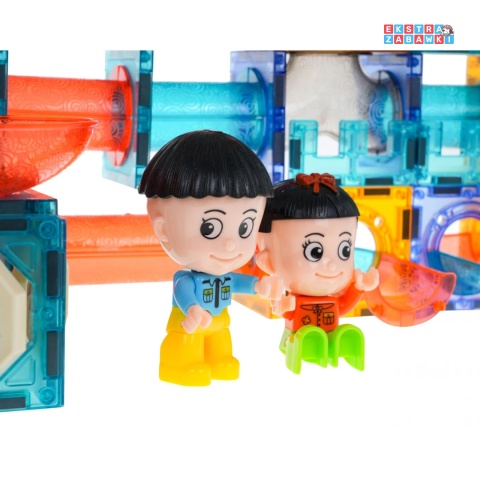 [2306] Edukacyjne świecące klocki magnetyczne 3D - zestaw 202 elementów