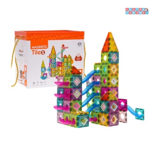 [CH1148] Edukacyjne klocki magnetyczne 3D - Tor do kulek zestaw 139 elementów