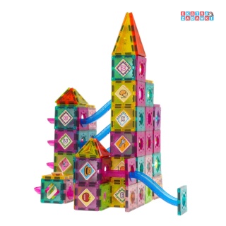 [CH1148] Edukacyjne klocki magnetyczne 3D - Tor do kulek zestaw 139 elementów