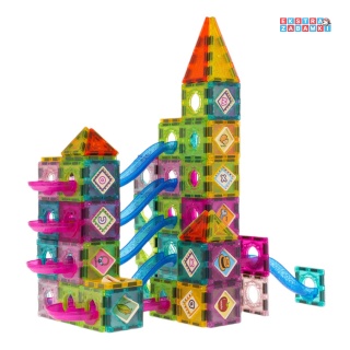 Edukacyjne klocki magnetyczne 3D - Tor do kulek zestaw 139 elementów [CH1148]
