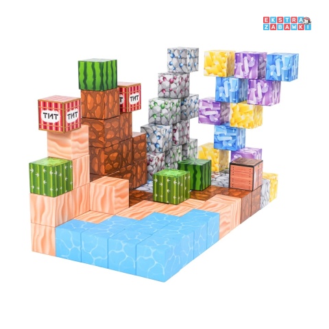 Edukacyjne klocki magnetyczne 3D - zestaw bloków przestrzennych 88 elementów [CH1318]