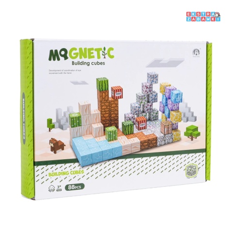 Edukacyjne klocki magnetyczne 3D - zestaw bloków przestrzennych 88 elementów [CH1318]