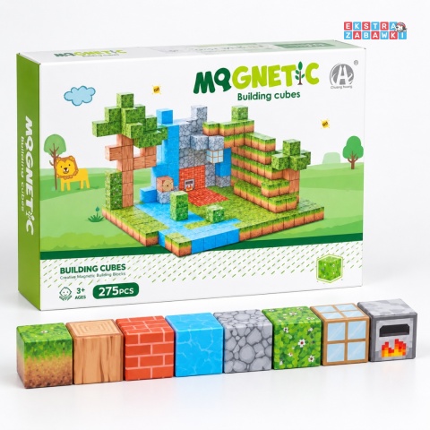 Edukacyjne klocki magnetyczne 3D - zestaw bloków przestrzennych 275 elementów [CH1321]