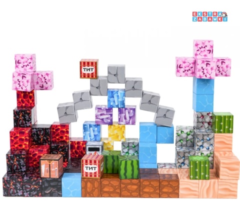 Edukacyjne klocki magnetyczne 3D - zestaw bloków przestrzennych 117 elementów [CH1355]