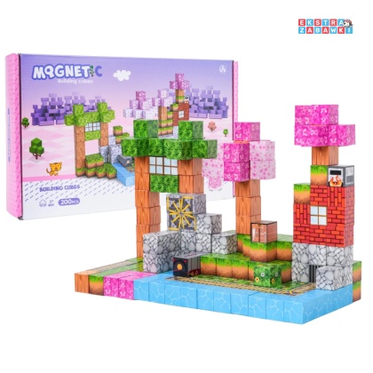Edukacyjne klocki magnetyczne 3D - zestaw bloków przestrzennych 200 elementów [CH1334]