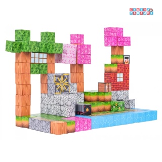 Edukacyjne klocki magnetyczne 3D - zestaw bloków przestrzennych 200 elementów [CH1334]