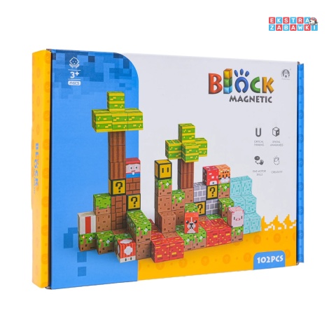 [CH1378] Edukacyjne klocki magnetyczne 3D - zestaw bloków przestrzennych 102 elementy