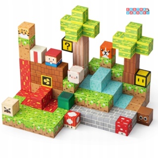 [CH1379] Edukacyjne klocki magnetyczne 3D - zestaw bloków przestrzennych 117 elementów