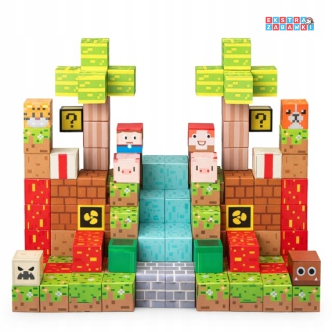 Edukacyjne klocki magnetyczne 3D - zestaw bloków przestrzennych 117 elementów [CH1379]